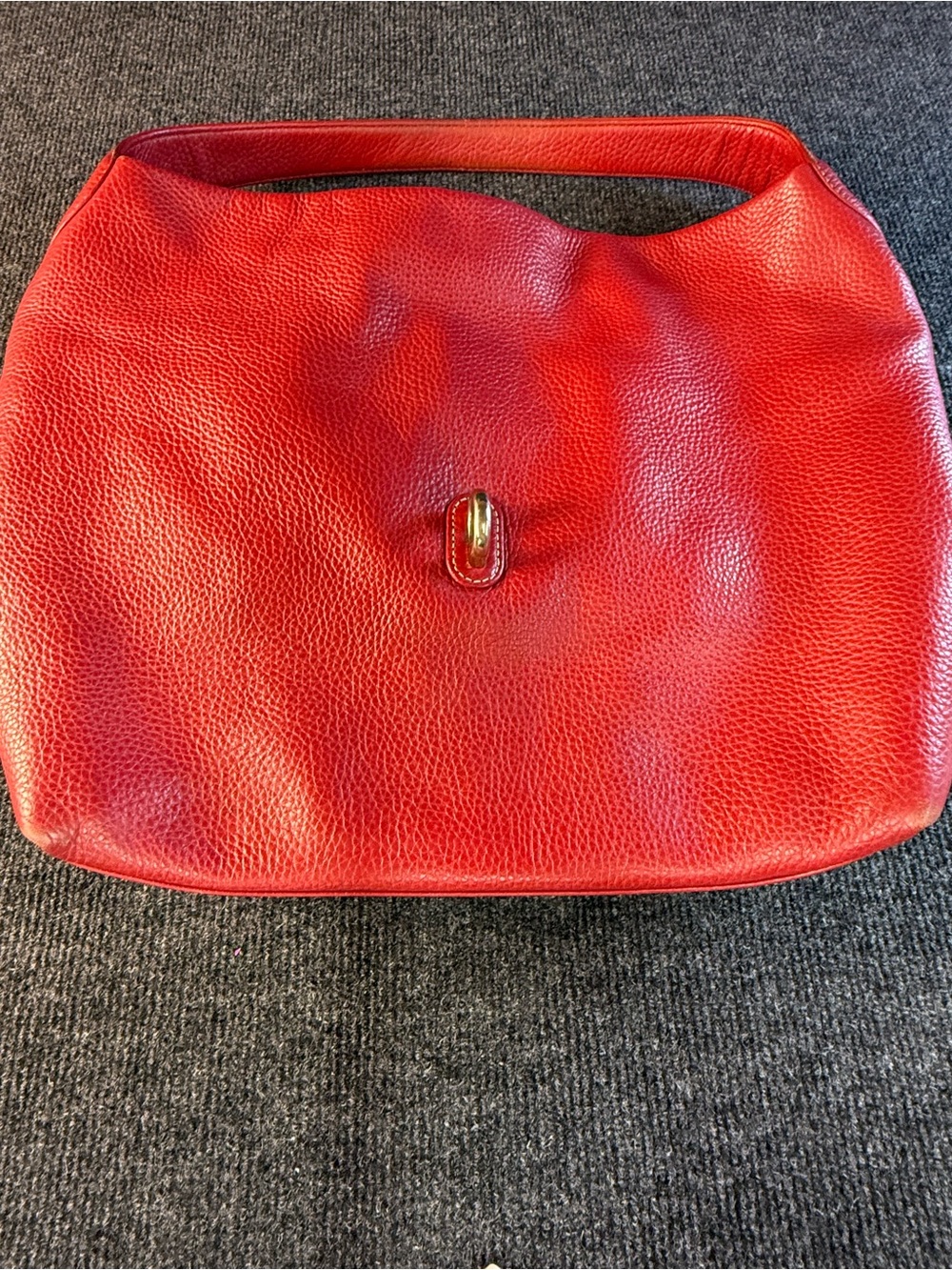 Dooney & Bourke Red Leather Shoulder Bag with Gold Hardware - Picture 14 of 15